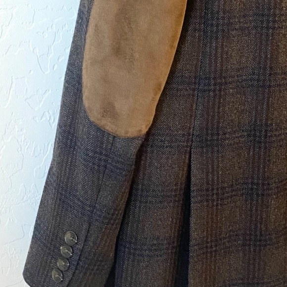 Wool Plaid Professor Blazer 46L Elbow Patch Heritage Preppy Academia Jacket - Picture 4 of 11